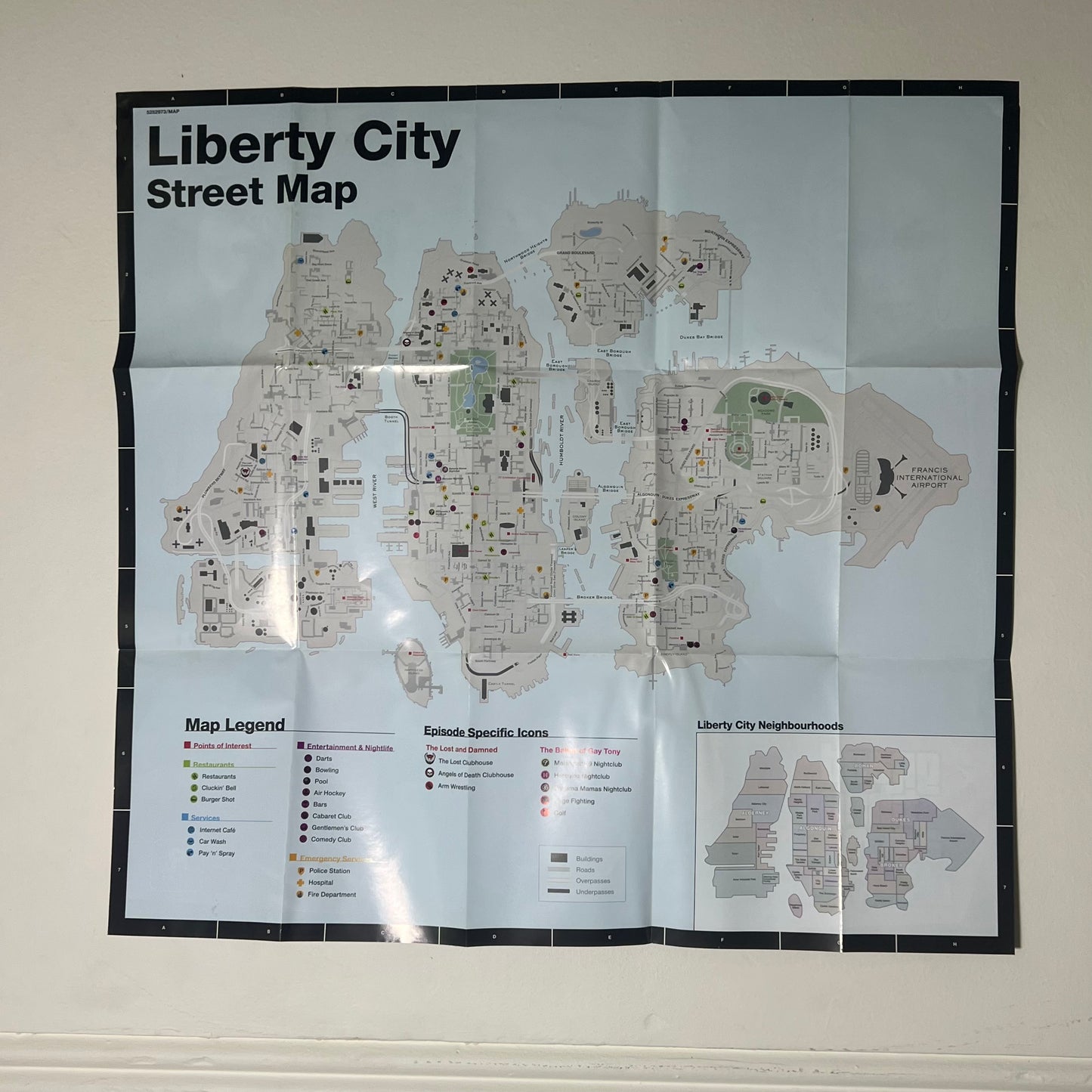 GTA IV & Episodes From Liberty City Map Xbox 360 - Poster