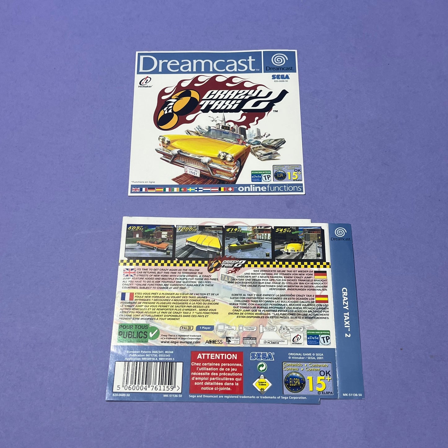 Crazy Taxi 2 Cover & Back - SEGA Dreamcast SEGA Cover & Back