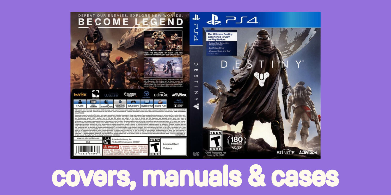 PS4 Covers, Manuals & Cases