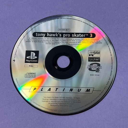 Tony Hawk's Pro Skater 3 (Platinum) - PS1 Game
