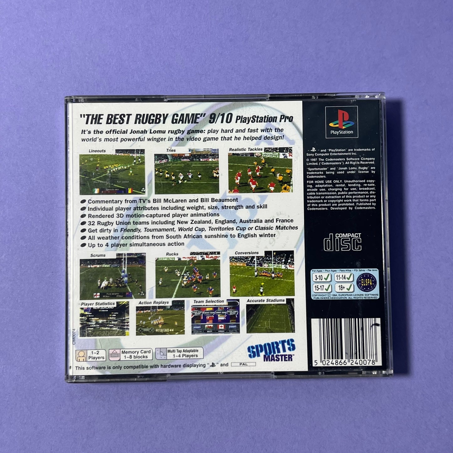 Jonah Lomu Rugby - PS1 Game
