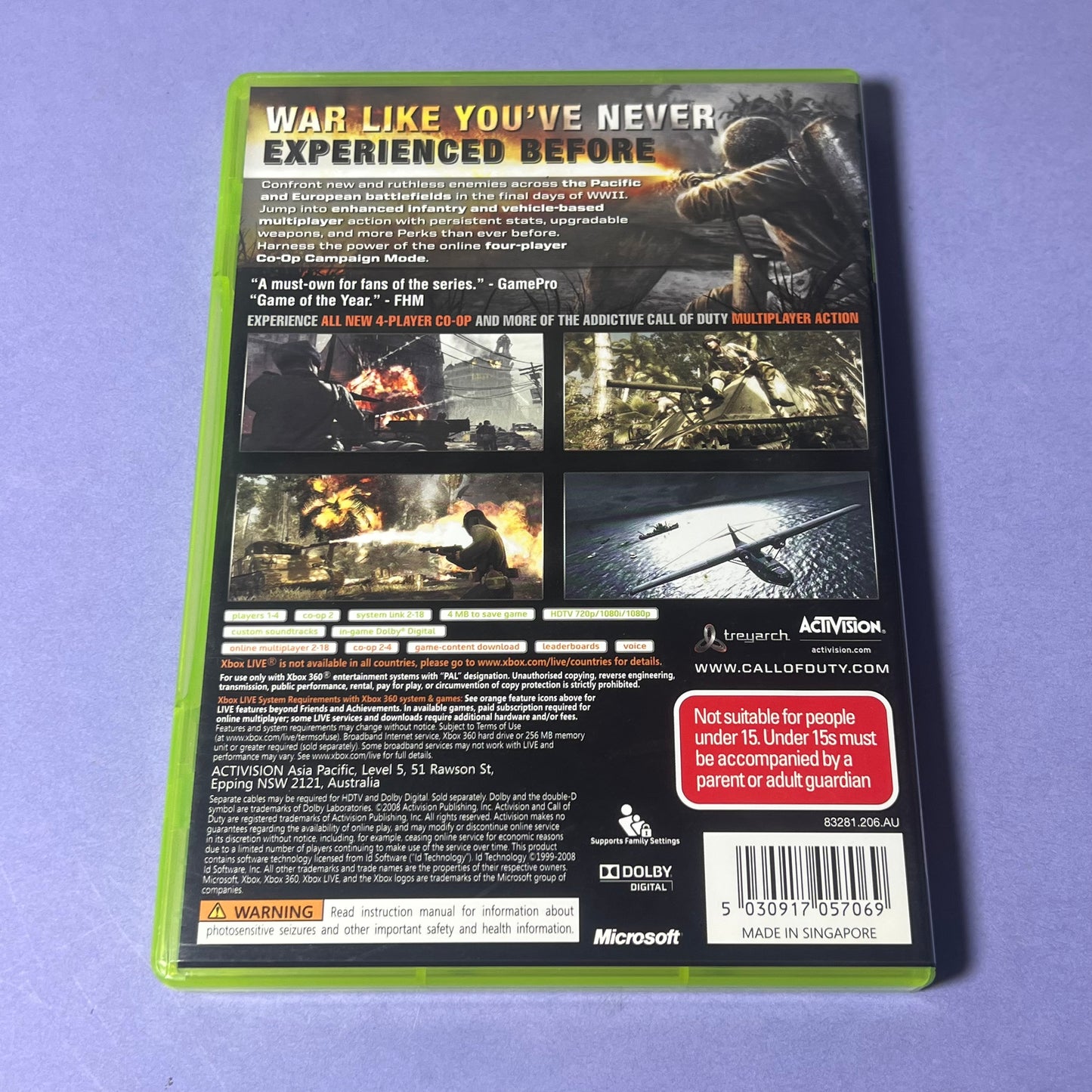 Call of Duty World at War - Xbox 360 Game