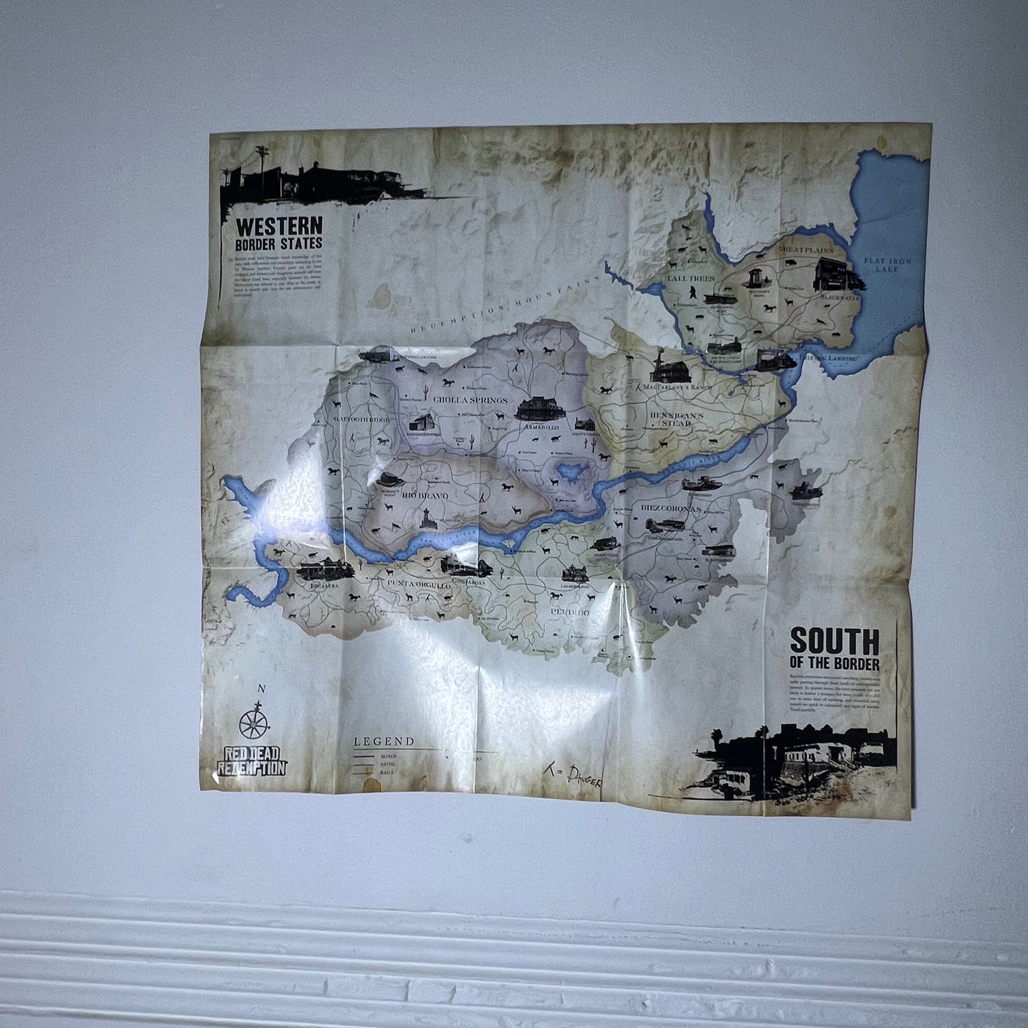 Red Dead Redemption Map Xbox 360 - Poster