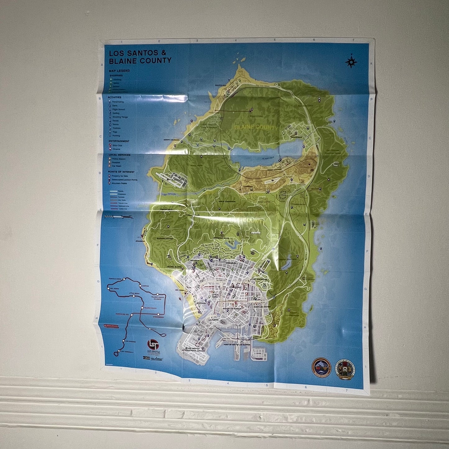 Grand Theft Auto 5 V Los Santos Map Xbox 360 - Poster