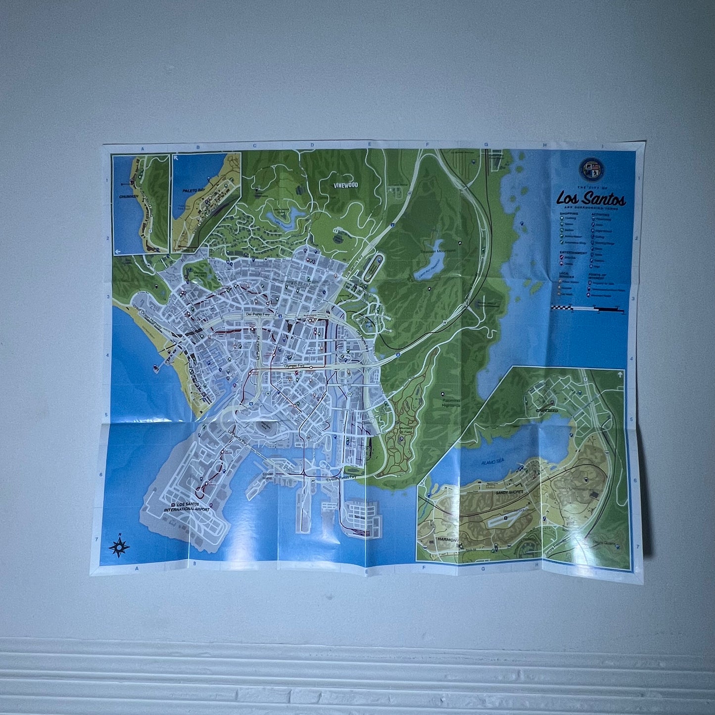 Grand Theft Auto 5 V Los Santos Map Xbox 360 - Poster
