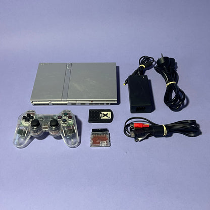 PlayStation 2 Slim Console Silver w/Controller, Cords & Memory Card - Console
