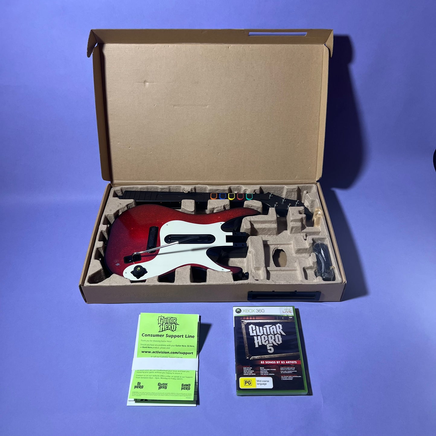 Guitar Hero 5 Guitar Kit Boxed (Game Sealed) - Xbox 360 Game (Mint Condition)