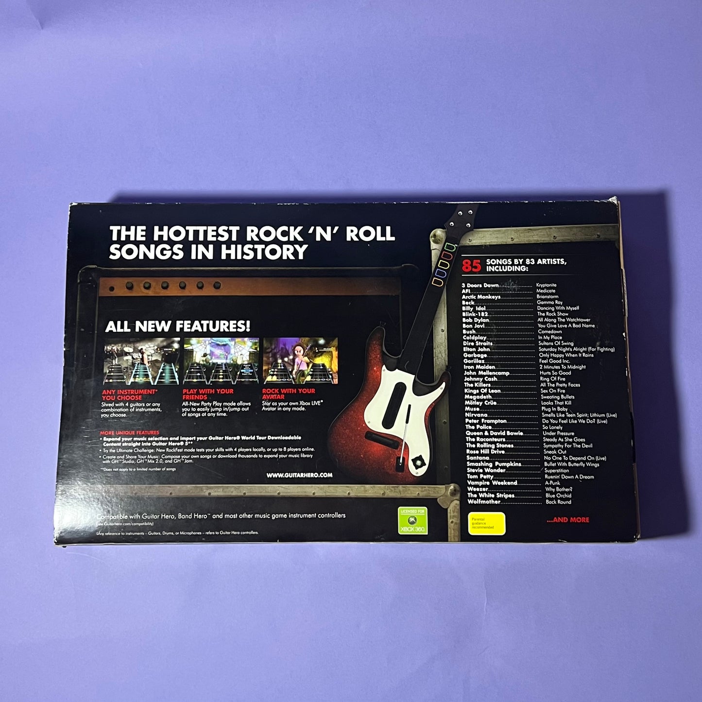 Guitar Hero 5 Guitar Kit Boxed (Game Sealed) - Xbox 360 Game (Mint Condition)