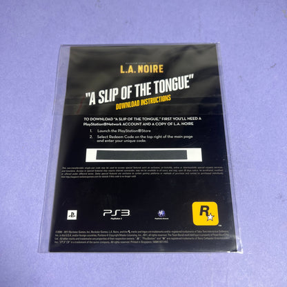 LA Noire A Slip of the Tongue Download - PS3 Code