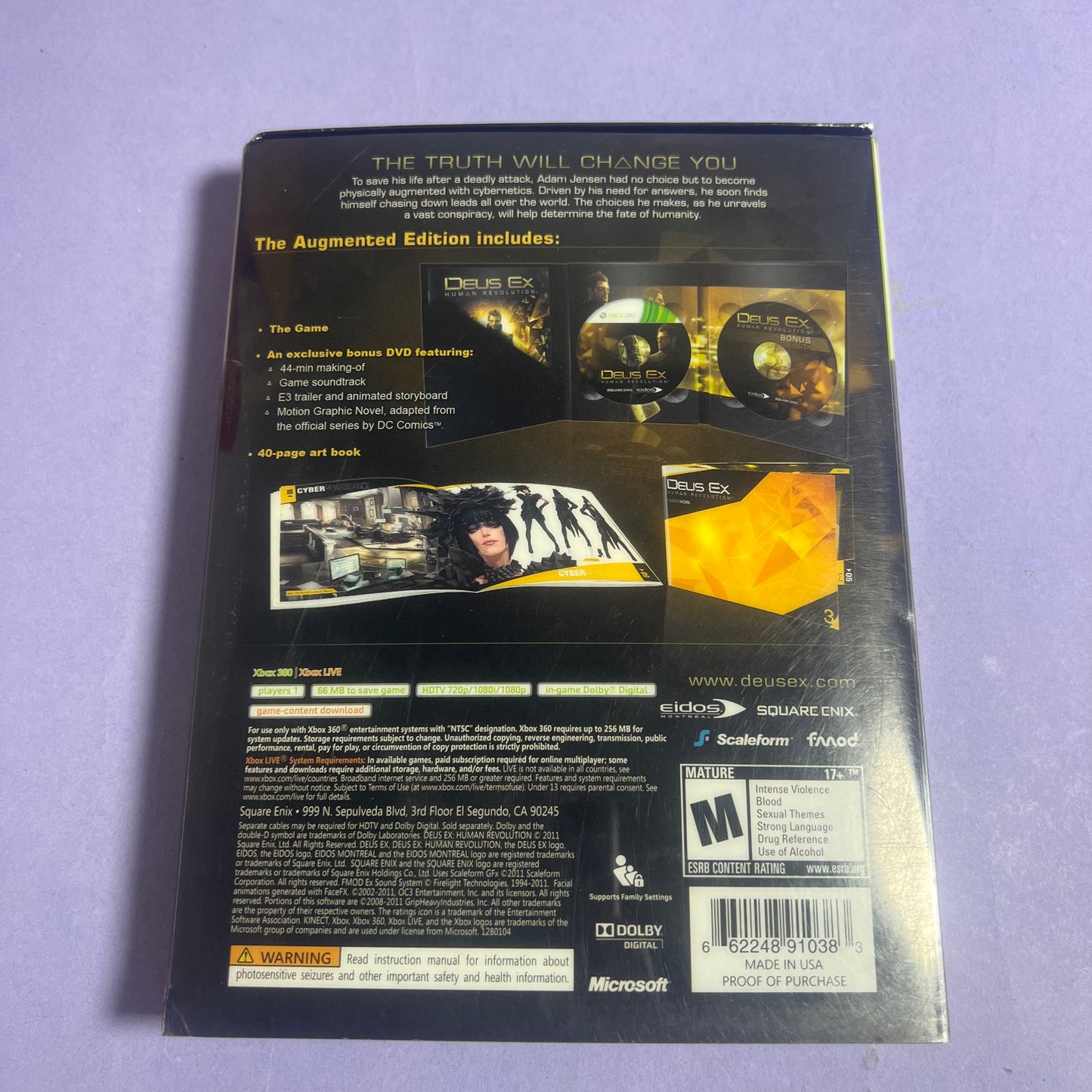 Deus Ex Human Revolution Augmented Edition NTSC - Xbox 360 Game