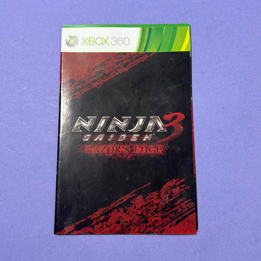 Ninja Gaiden 3 Manual - Xbox 360 Manual