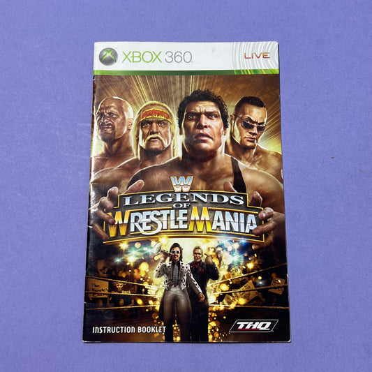 Legends of Wrestle Mania Manual - Xbox 360 Manual