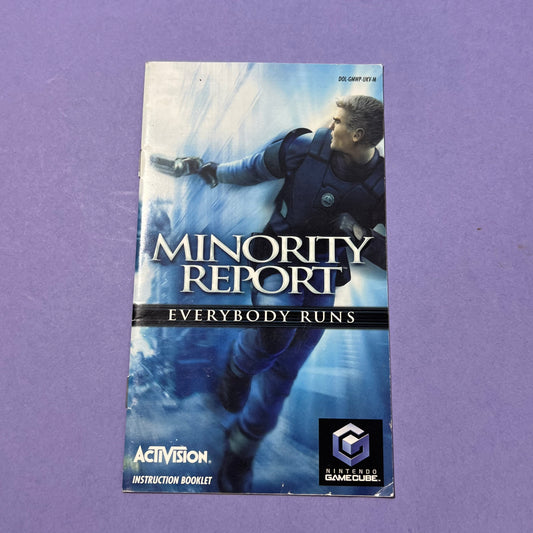 Minority Report Manual - GameCube Manual
