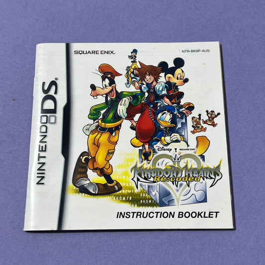 Kingdom Hearts Recoded Manual & Cover - DS Manual & Cover