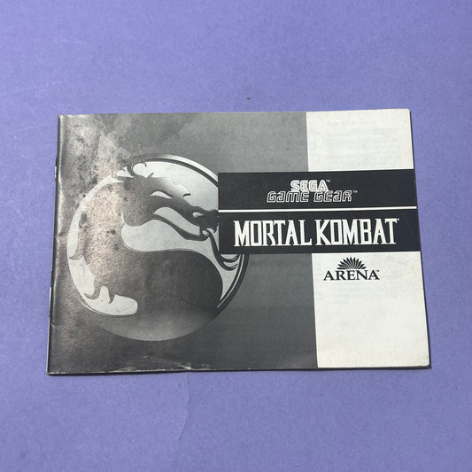Mortal Kombat Manual - SEGA Game Gear SEGA Manual