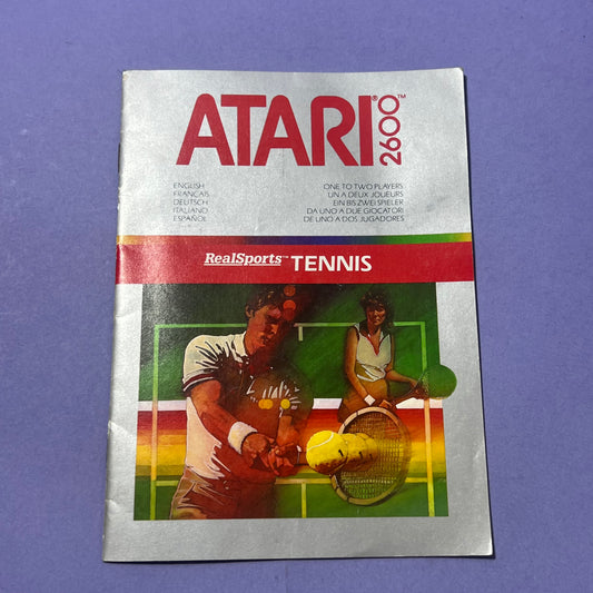 Real Sports Tennis Manual - Atari 2600 Manual