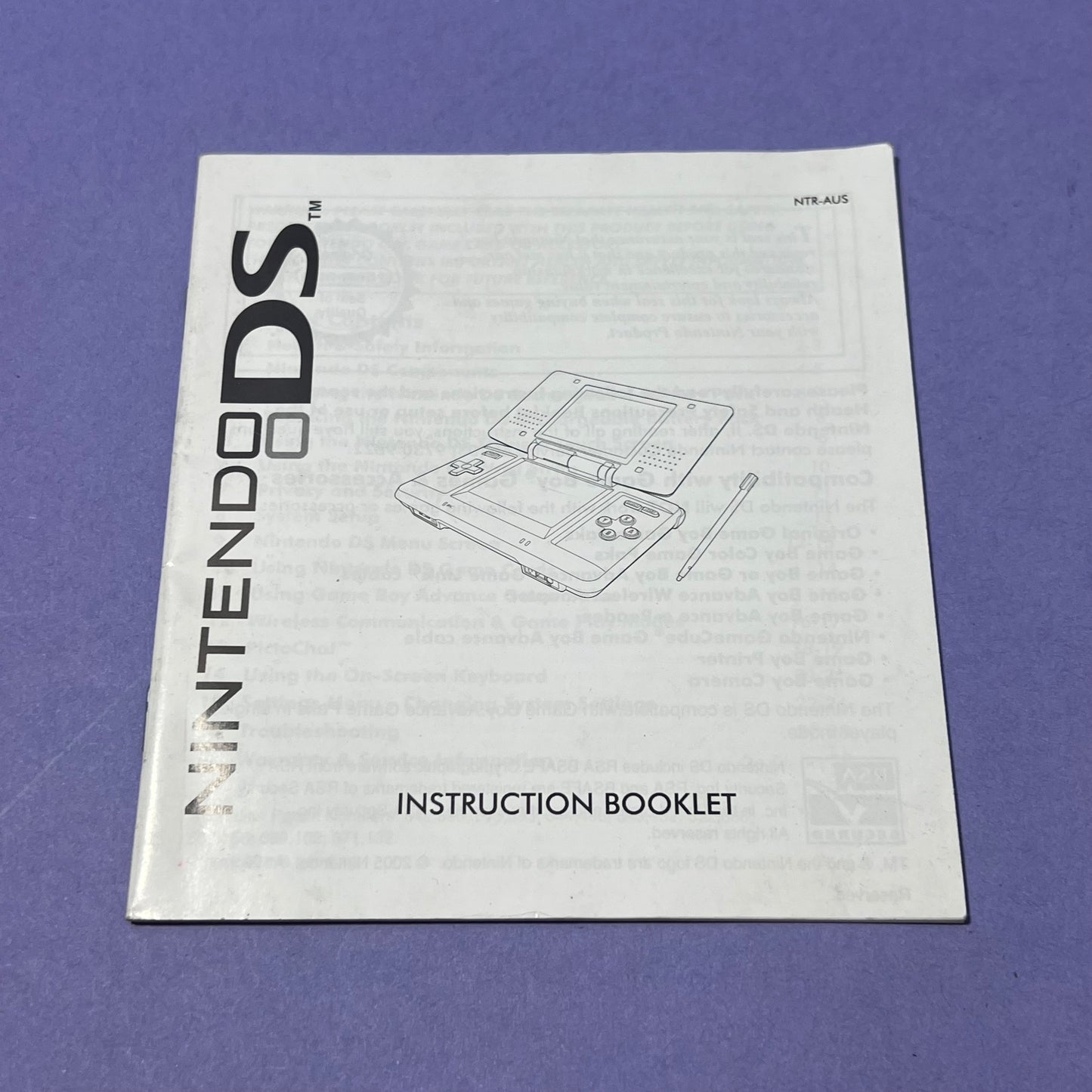 Nintendo DS Console Manual - Console Manual