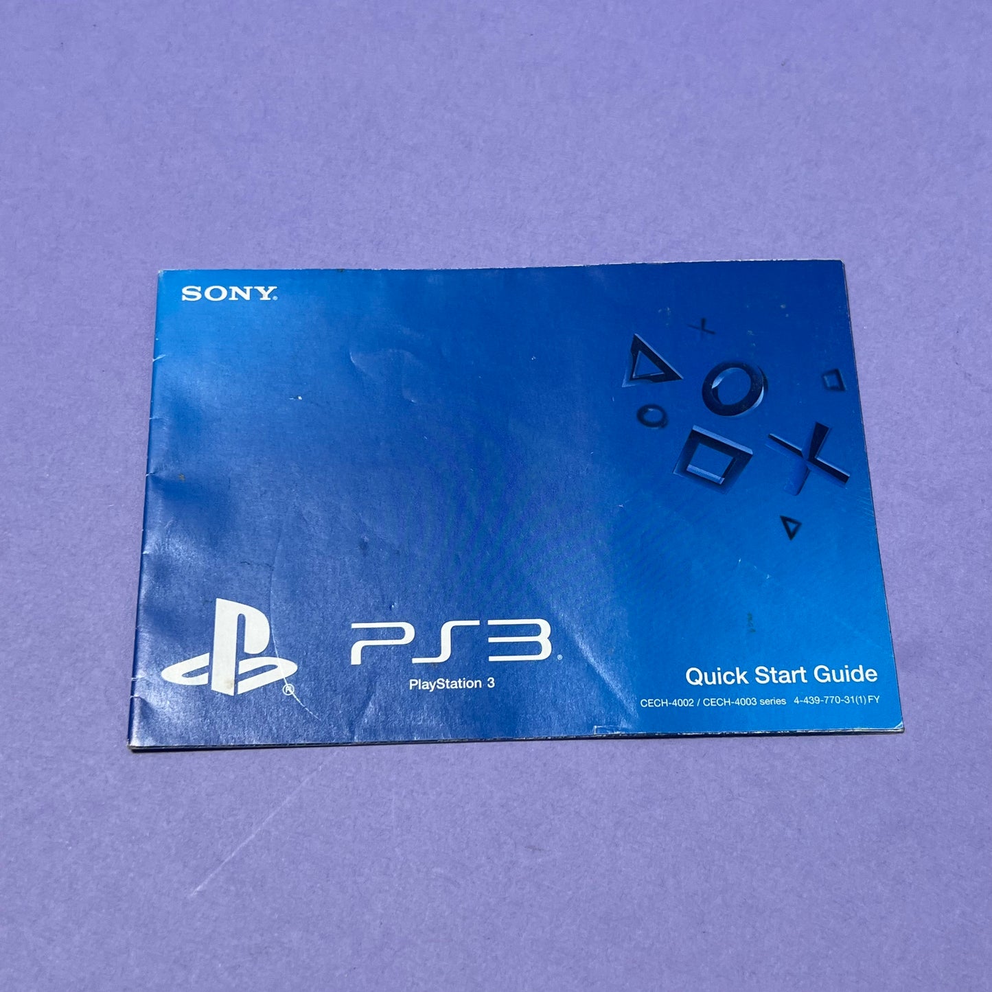 PlayStation 3 Quick Start Manual - Console Manual