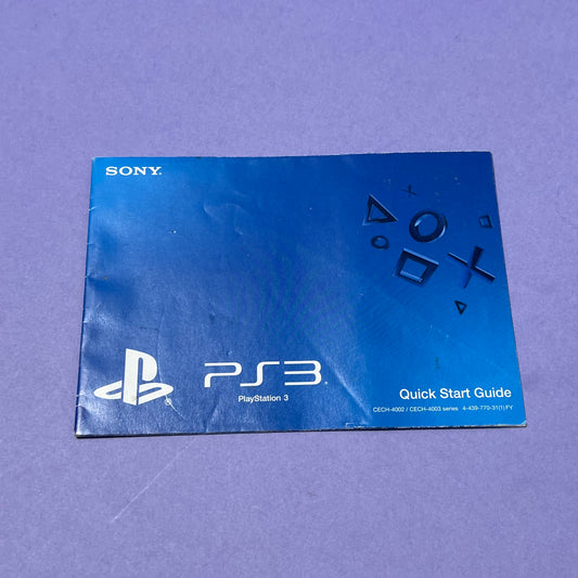 PlayStation 3 Quick Start Manual - Console Manual
