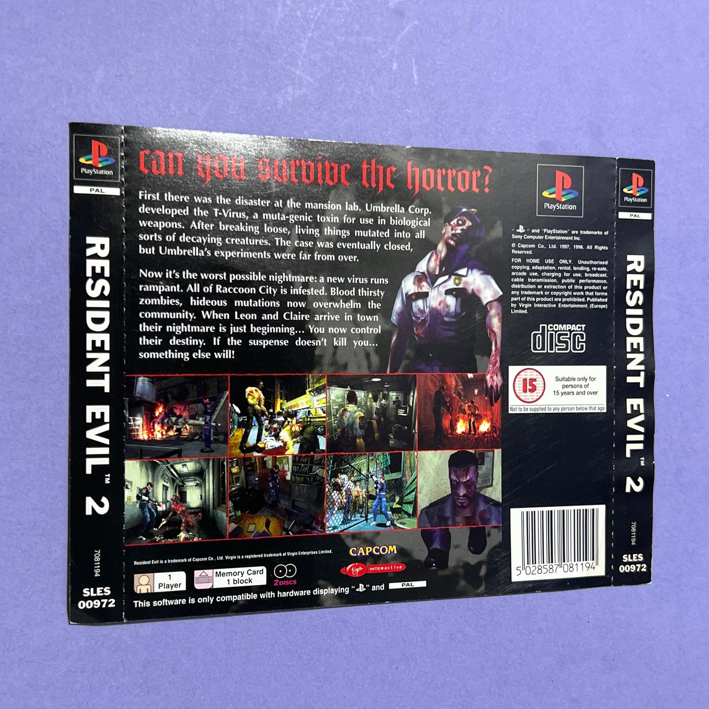 Resident Evil 2 Front & Back Cover - PS1 Cover