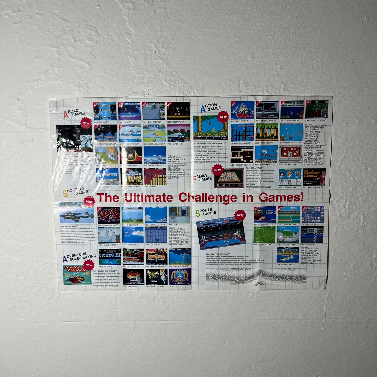 Sega Games Catalogue Promotional - Game Poster