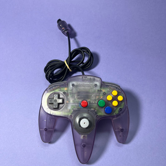 N64 Controller Clear Purple Stick 4/10 - Nintendo 64 Accessory