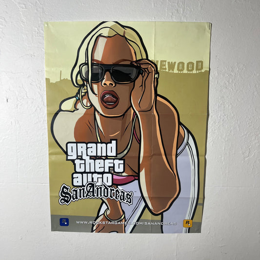 Grand Theft Auto San Andreas PS2 Vintage Poster - Poster