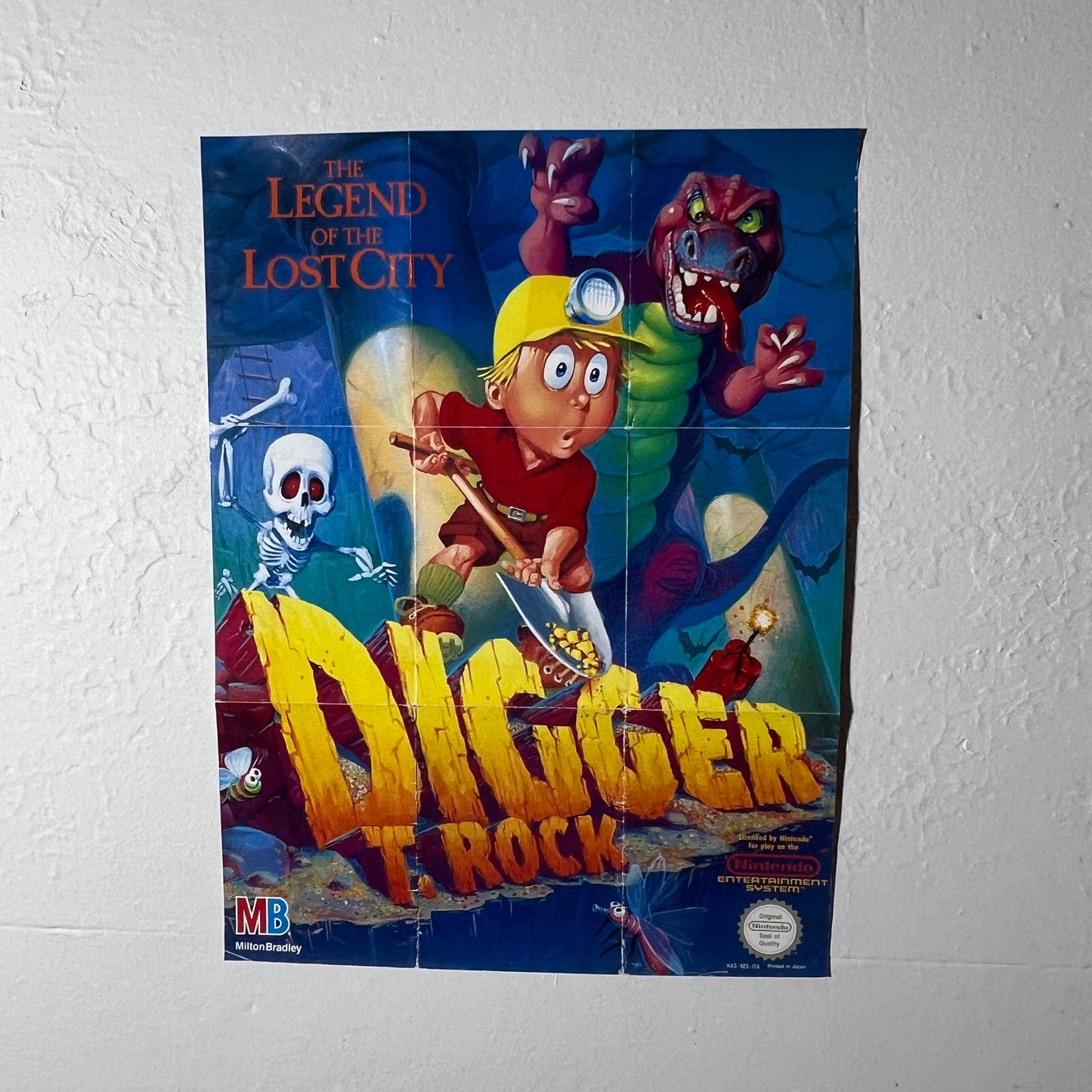 Digger T Rock Legend Of The Lost City NES Vintage Poster - Poster
