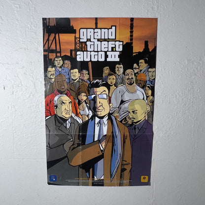 Grand Theft Auto 3 PS2 Map Vintage Poster - Poster